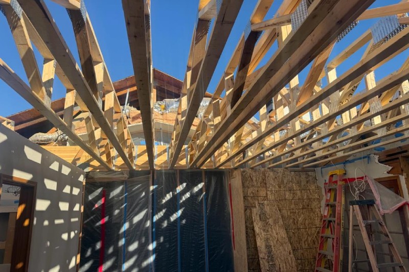 This ground-up build picture shows a Tucson home renovation in progress.